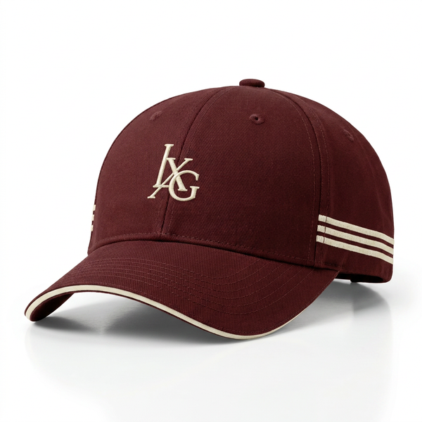 LXG Society Racing Stripe Cap — Bordeaux